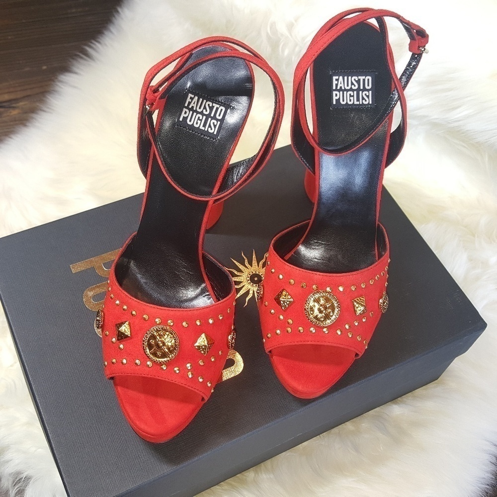 Fausto Puglisi Open Toe Suede Platform Sandal Size EU 40 - Picture 14 of 15